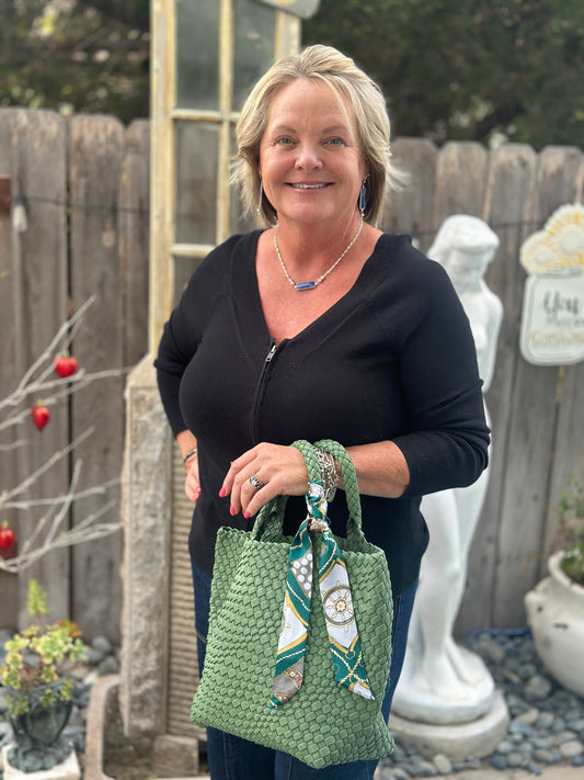 Summer Neoprene Woven Bag & Wallet Set