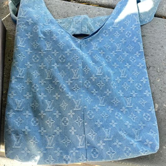 Handmade Fully Lined Denim Market Bag