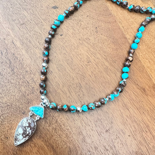 Turquoise Wild Horse Jasper Necklace (18”-20”)