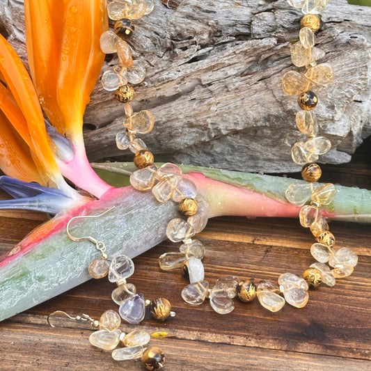 Citrine Sterling Necklace (18”-20”)