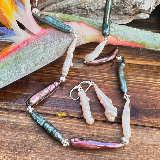 Linear Pearl Earrings