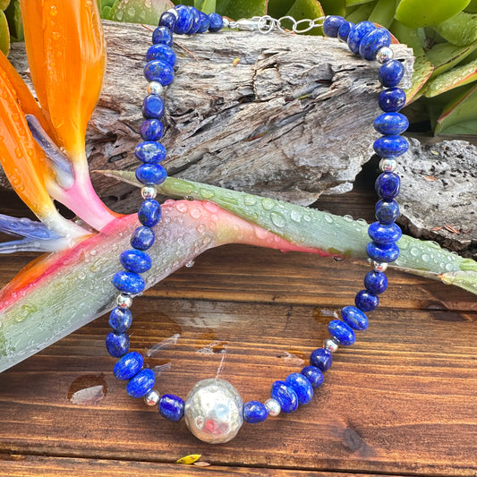 Lapis Sterling Necklace (18”-20”)