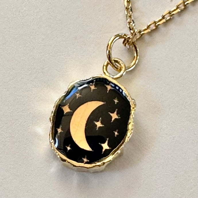 Moon Onyx Gold Necklace - Holiday