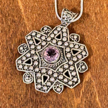 Load image into Gallery viewer, N0649 Amethyst Sterling Silver Pendant 2.6”
