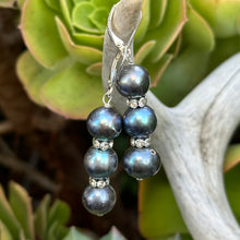 Load image into Gallery viewer, Triple Cultured Pearl Earrings 2”
