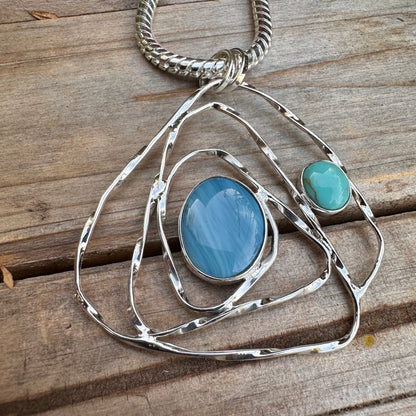 N0803  Aquamarine Turquoise Necklace