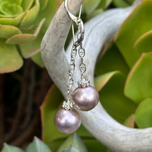 Load image into Gallery viewer, Cultured Pearl Drop Earrings 2.2”
