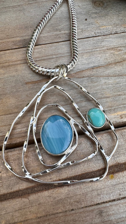 N0803  Aquamarine Turquoise Necklace