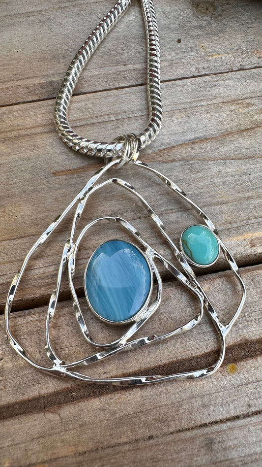 N0803  Aquamarine Turquoise Necklace