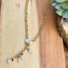 Load image into Gallery viewer, Gold Pearl Drop Necklace
