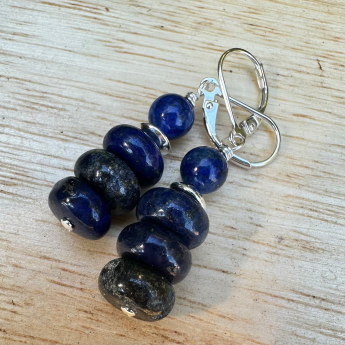 Sodalite Navajo Pearl Earrings