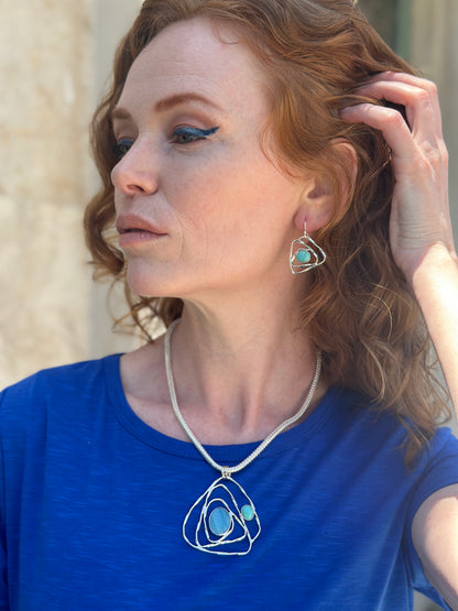 N0803  Aquamarine Turquoise Necklace