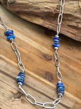 Load image into Gallery viewer, N0642  Lapis Oxidized Necklace (22&#39;-24”)
