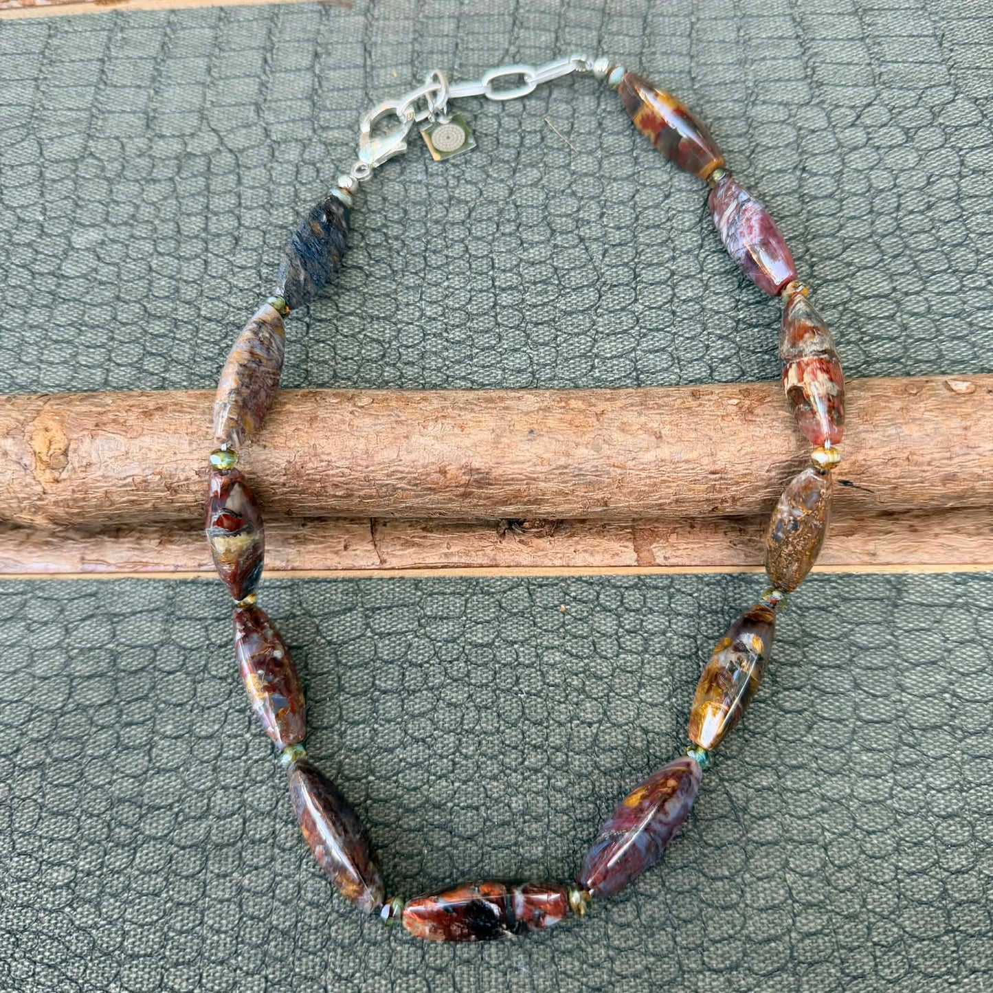 Sale - 18”-20” Pietersite Sterling Silver Necklace