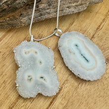 Load image into Gallery viewer, White Solar Agate 2” Necklace 18”
