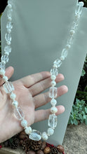 Load image into Gallery viewer, SN0354  28”-30” Pearl Crystal Moonstone Sterling Silver Necklace

