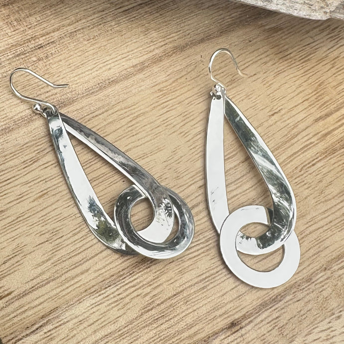 Taxco Teardrop Sterling Earrings 2.25”