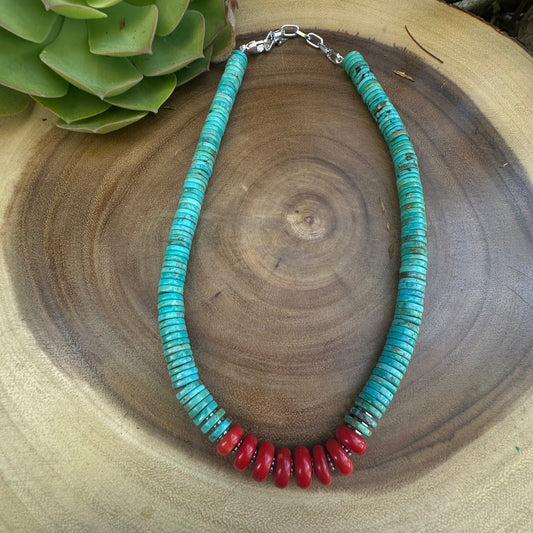 Turquoise Coral Navajo Pearl Statement Necklace
