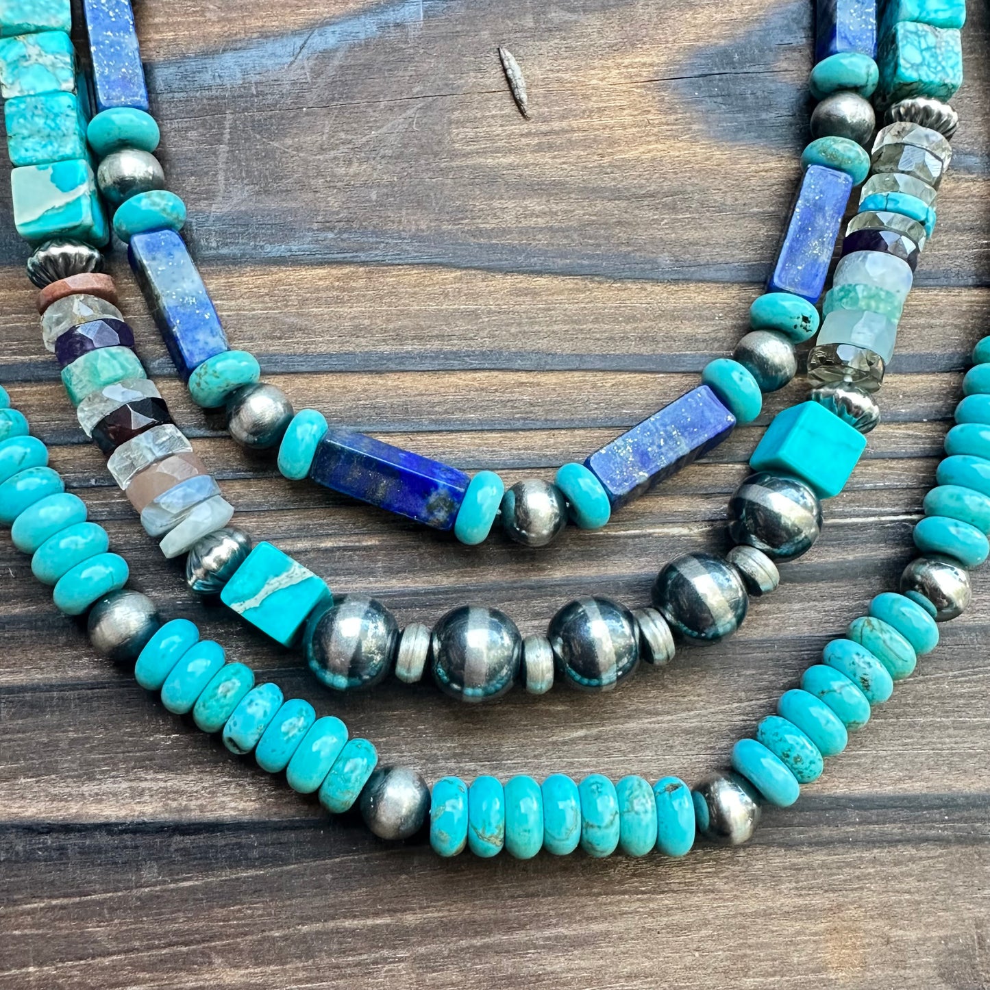 Turquoise Tourmaline Navajo Pearl Necklace (18"-20")