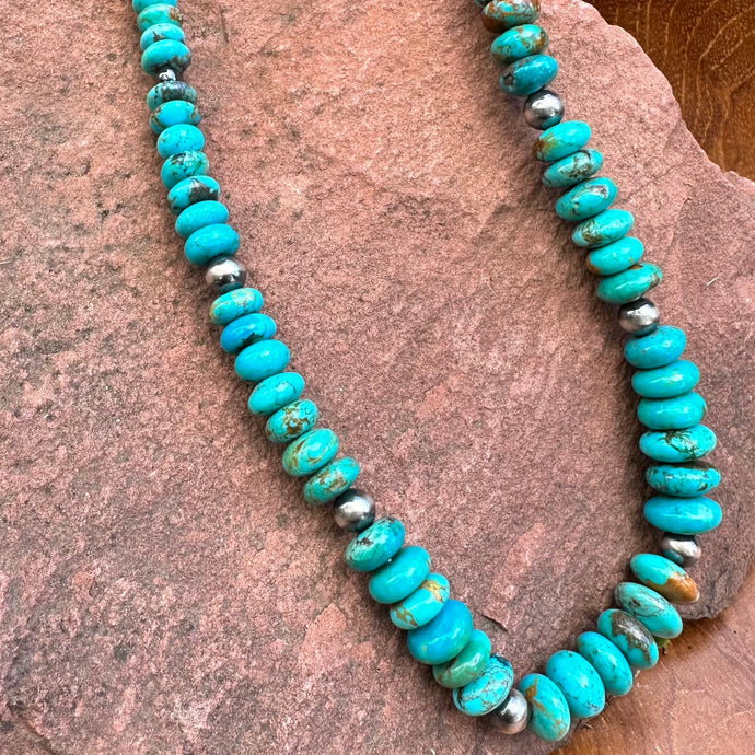 N0615 Turquoise Navajo Pearls Necklace (18”-20”)
