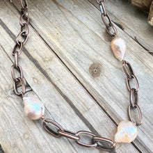Load image into Gallery viewer, N0715  Copper Pearl Necklace (24”)
