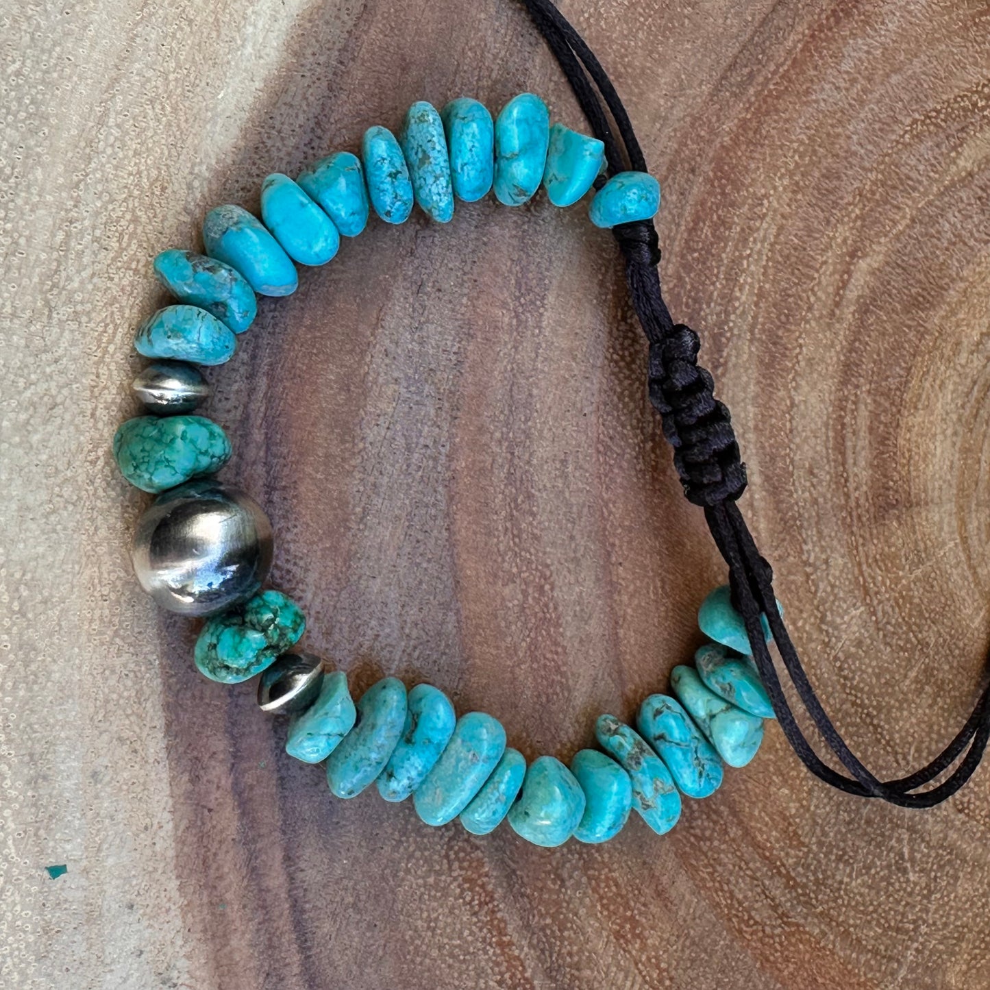 Turquoise Navajo Pearl Adjustable Bracelet
