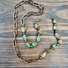 Load image into Gallery viewer, N0717. Copper Turquoise Necklace (24”)
