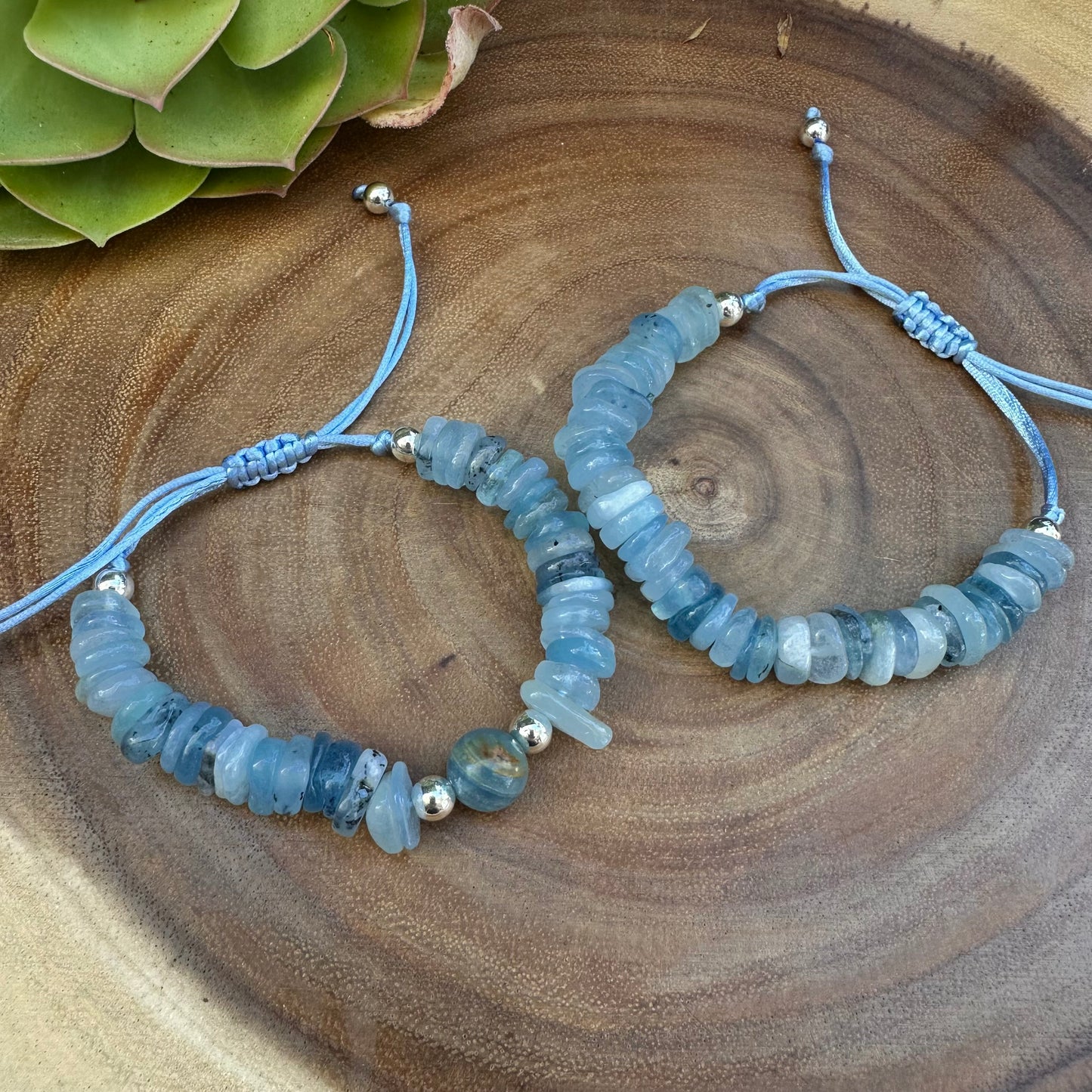 Chunky Aqua Marine Boho Bracelet