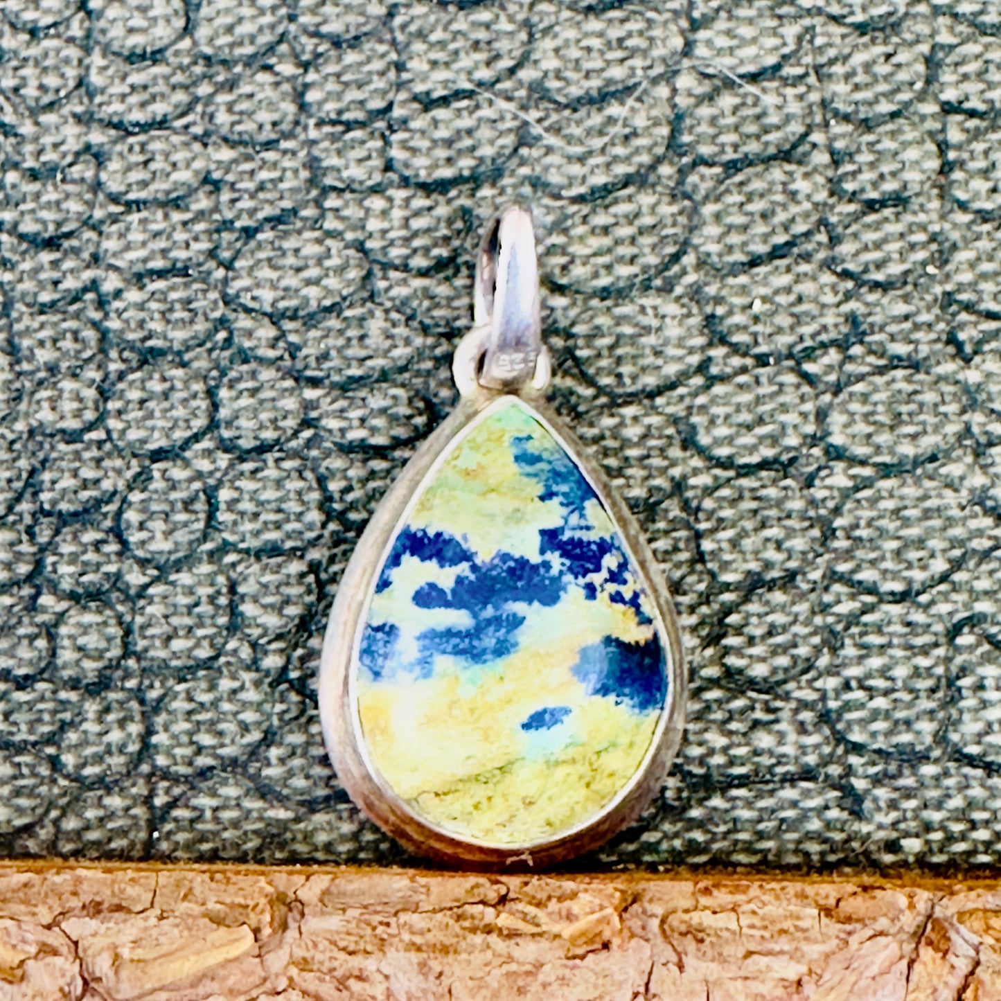 Sale - 1.2"  Lazurite Sterling Silver Pendant Necklace (18")