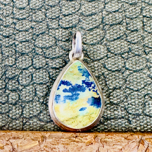 Sale - 1.2"  Lazurite Sterling Silver Pendant Necklace (18")