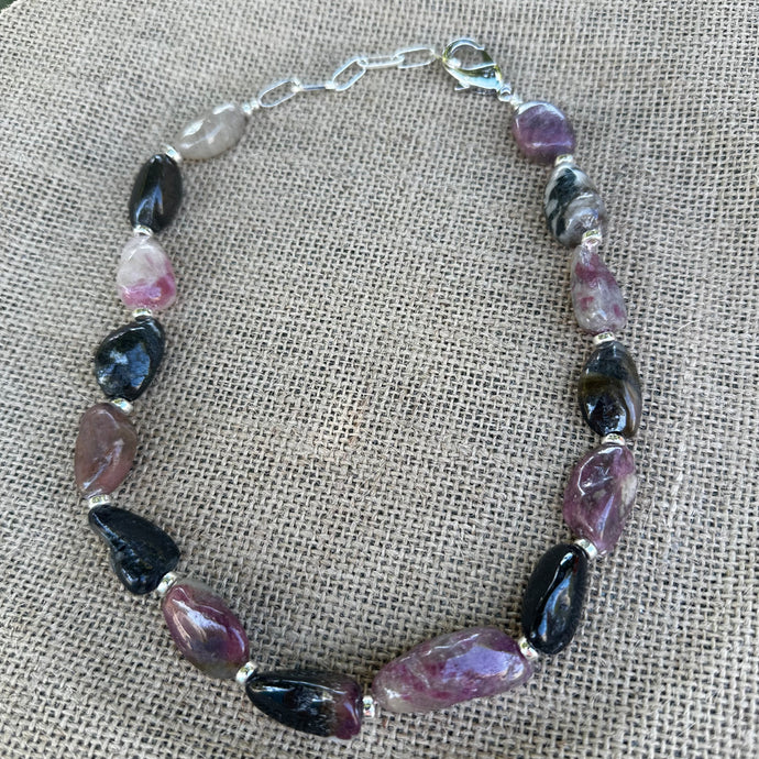 N0549  Pink Tourmaline Necklace (18”-20”)