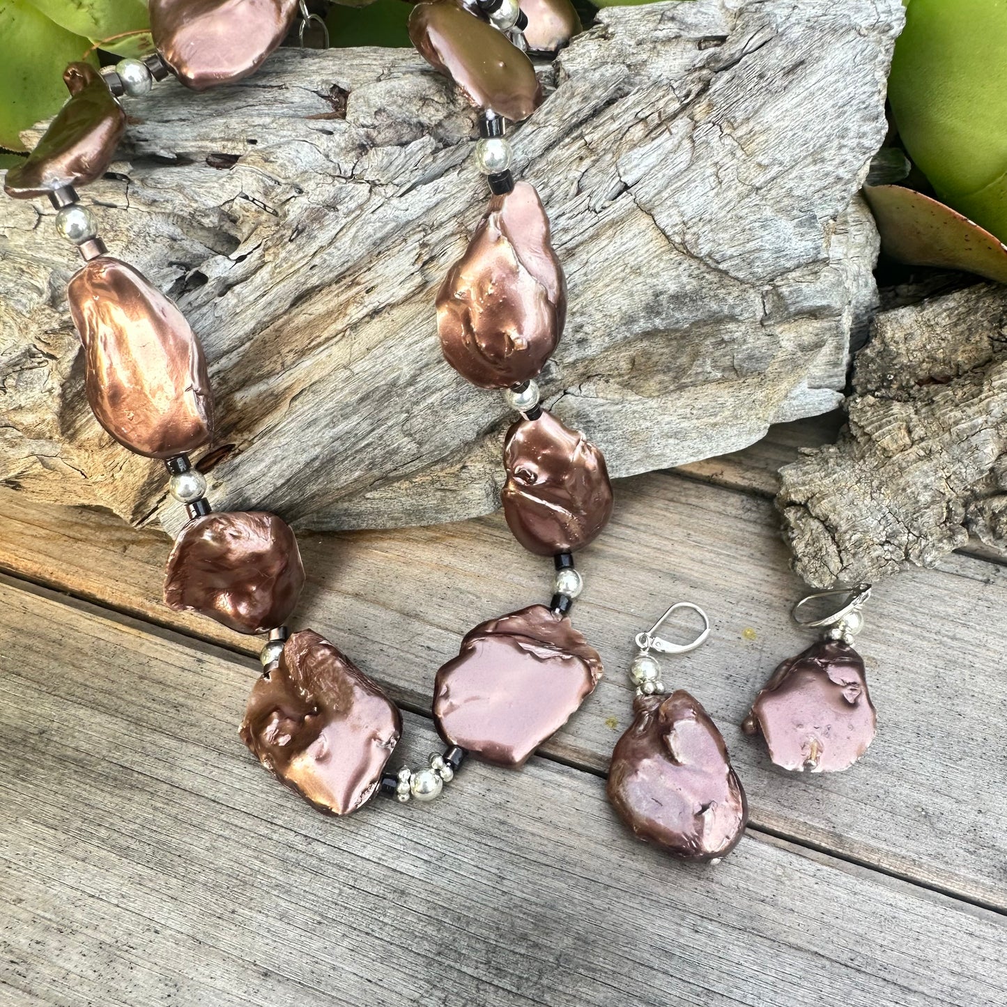 Chocolate Baroque Pearl Necklace