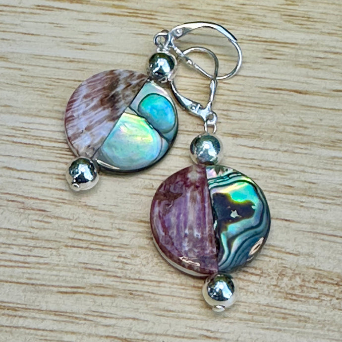 Abalone Sterling Earrings 2”