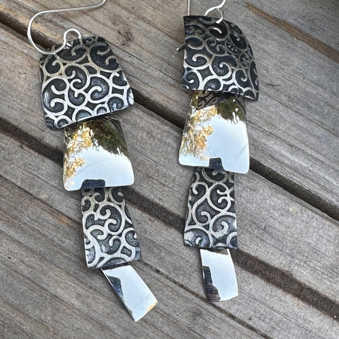 E0683    2.5” Oxidized Sterling Silver Earrings