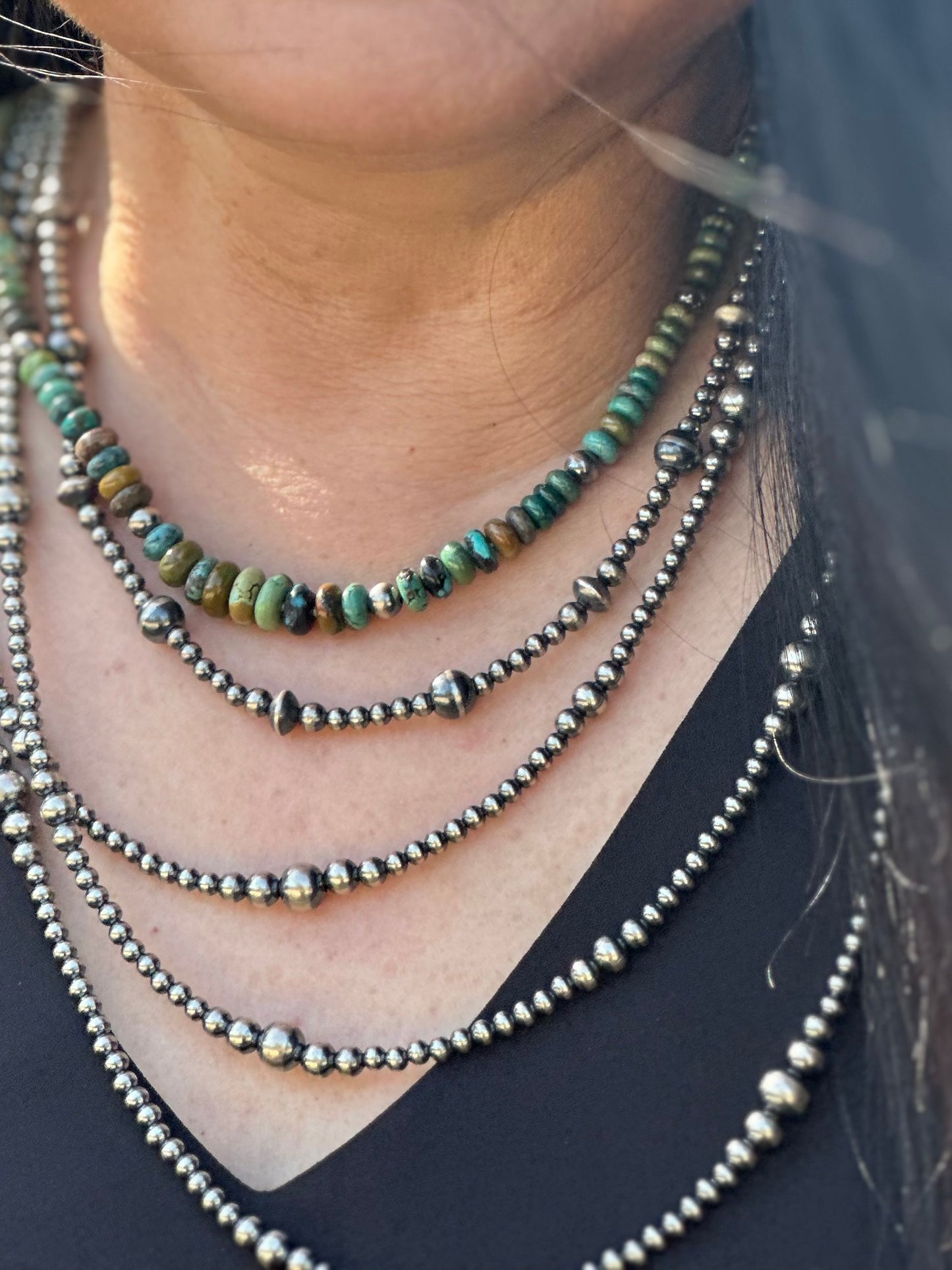 N0731. Navajo Pearls Necklace (22”-24”)