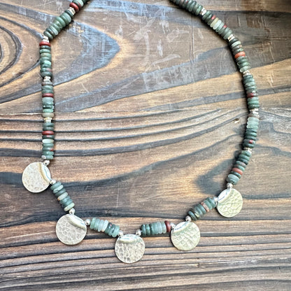 Jasper Sterling Silver Necklace (18”-20”)