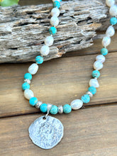 Load image into Gallery viewer, N0823   Turquoise Navajo Pearl Necklace (18”-20”)
