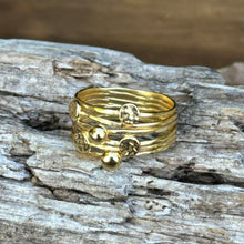 Load image into Gallery viewer, R0174.   Gold Hammered Ring
