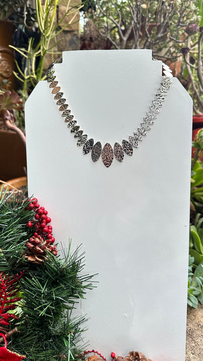 N0588  Hammered Sterling Silver Necklace