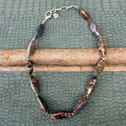 Sale - 18”-20” Pietersite Sterling Silver Necklace