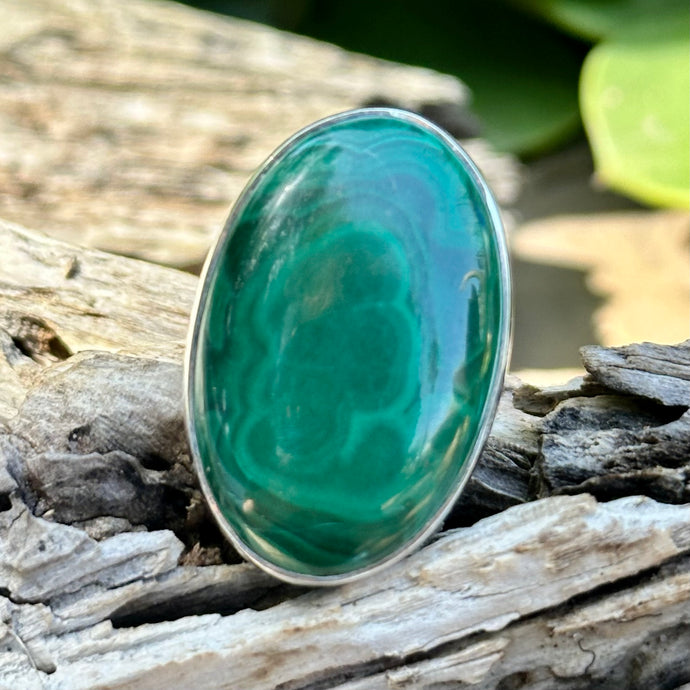 R0176.   Adjustable Malachite Ring