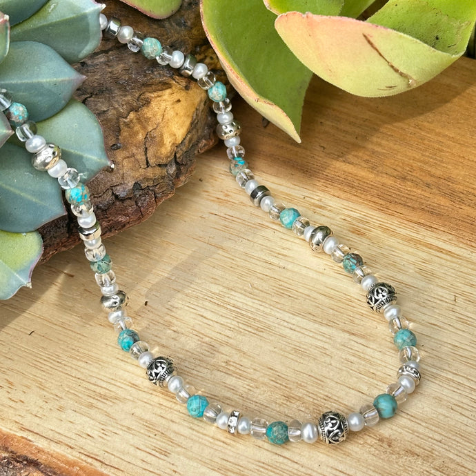 Baroque Pearl Turquoise Necklace (18”-20”)