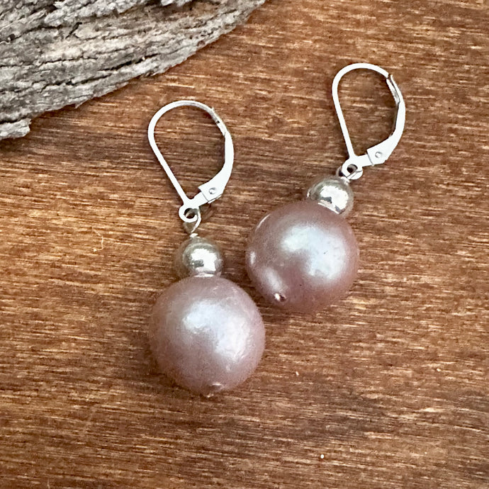 E0724  Pearl Earrings (1.7”)