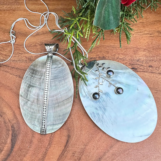 Abalone Sterling Silver Necklace (18”)