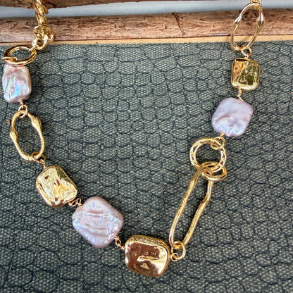 Sale - Gold Pearl Necklace