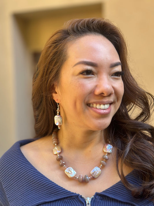 Sunstone Cultured Pearl Necklace (18”-20”)