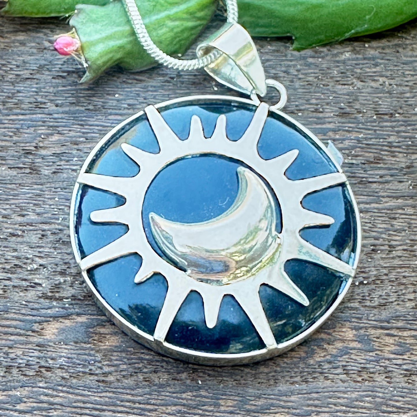 Sun Onyx Sterling Silver Necklace