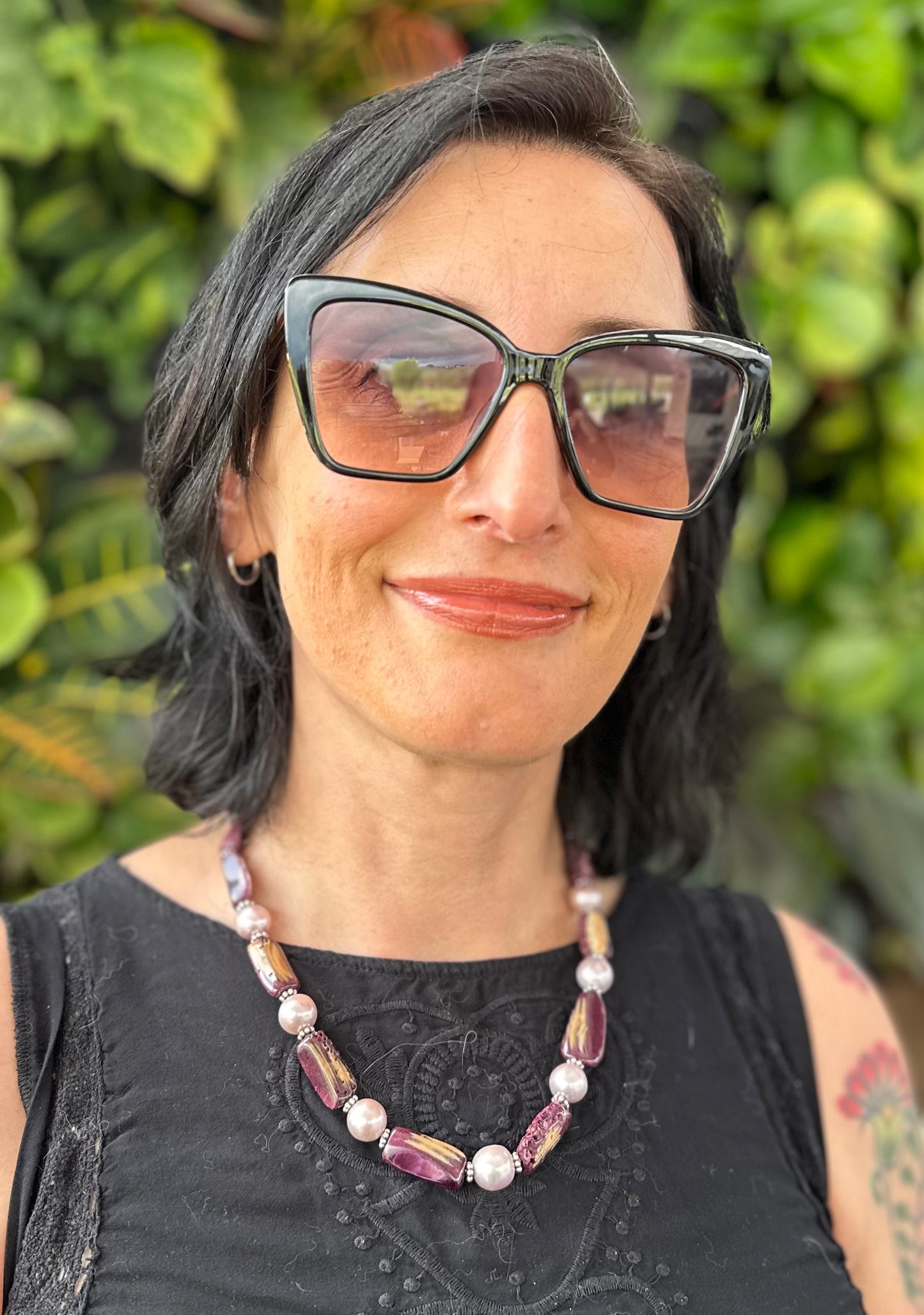 Pearl Purple Spiny Oyster Sterling Necklace (18”-20”)