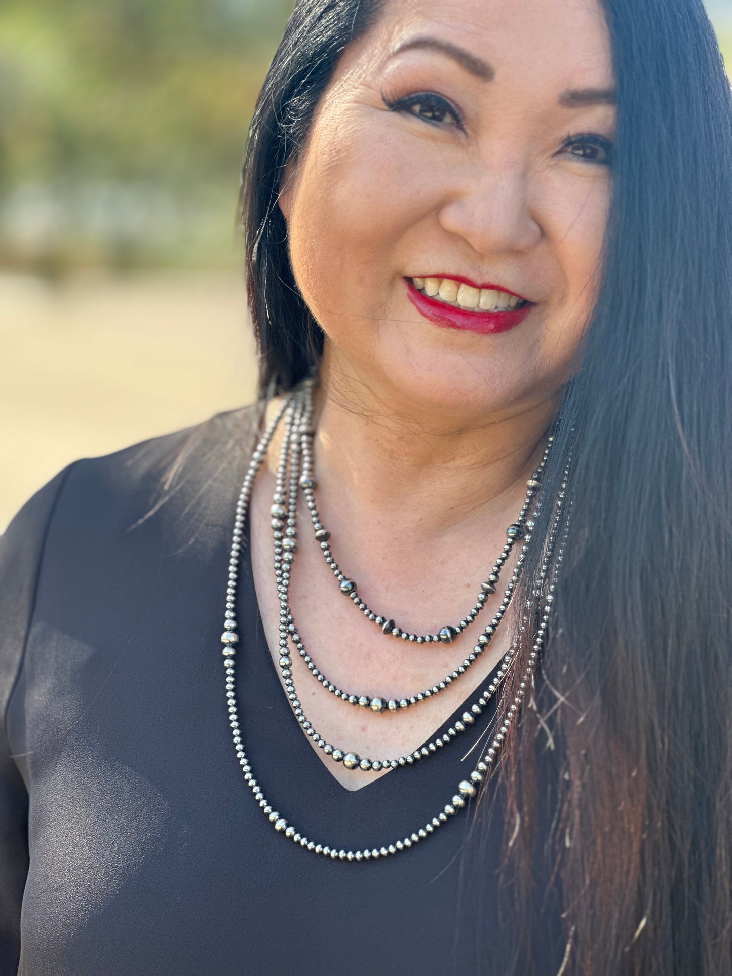 N0731. Navajo Pearls Necklace (22”-24”)