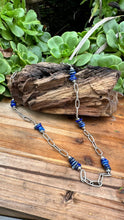 Load image into Gallery viewer, N0642  Lapis Oxidized Necklace (22&#39;-24”)
